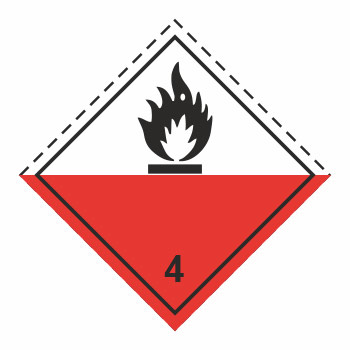 Знак перевозки опасных грузов «Класс 4.2. Вещества, способные к самовозгоранию»
